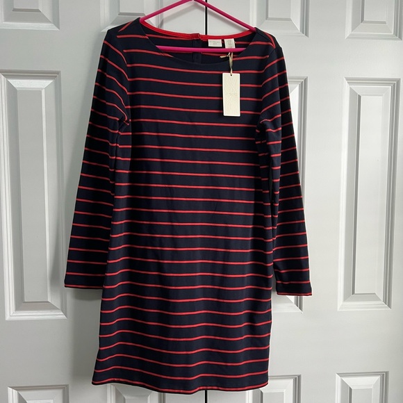 St. Tropez Dresses & Skirts - St. Tropez navy and red stripe long sleeve t-shirt dress